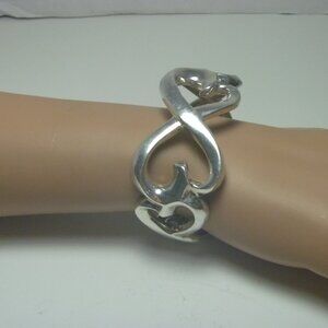 Tiffany & Co Paloma Picasso Double Loving Heart  Cuff Bracelet Sterling Silver